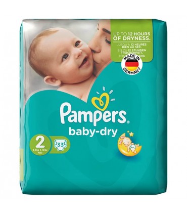 پوشک پمپرز آلمان Pampers حاوی لوسیون، سایز 2 (33 عددی)