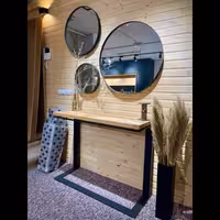 میز کنسول رویه فینگر جوینت راش  پایه آهنی 