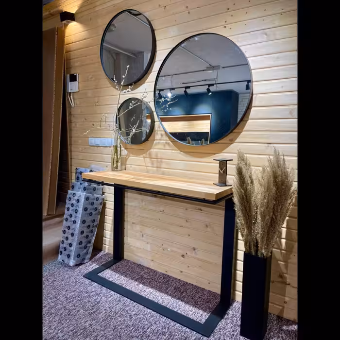 میز کنسول رویه فینگر جوینت راش  پایه آهنی 