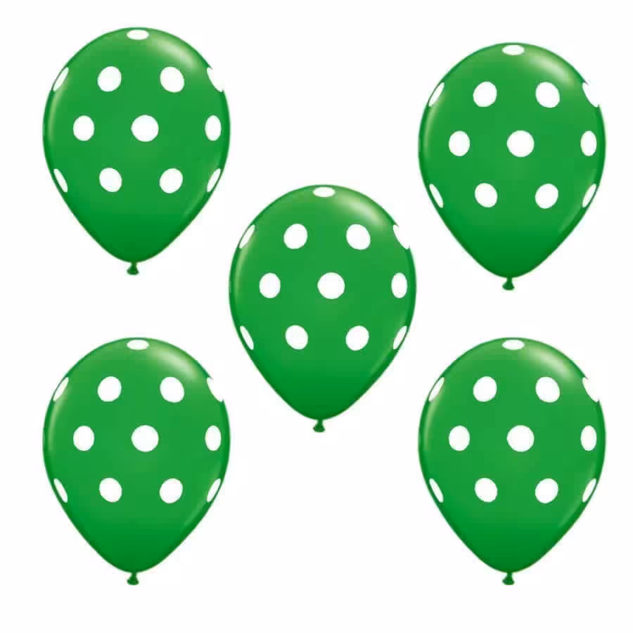 بادکنک بزرگ مدل خال دار بسته پنج عددی ( رنگ سبز )