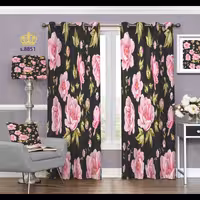 پرده پذیرایی دو قواره طرح گل کد S8851