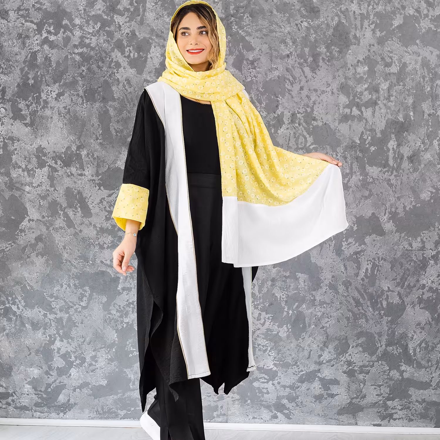 ست مانتو شال آستین خرجکار هندی کد 7132400