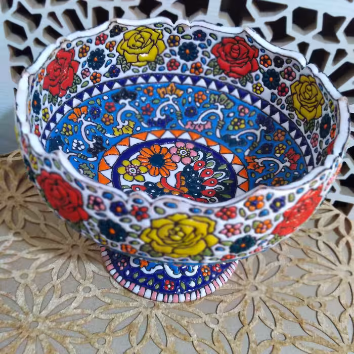 آجیل خوری میناکاری گل سرخ