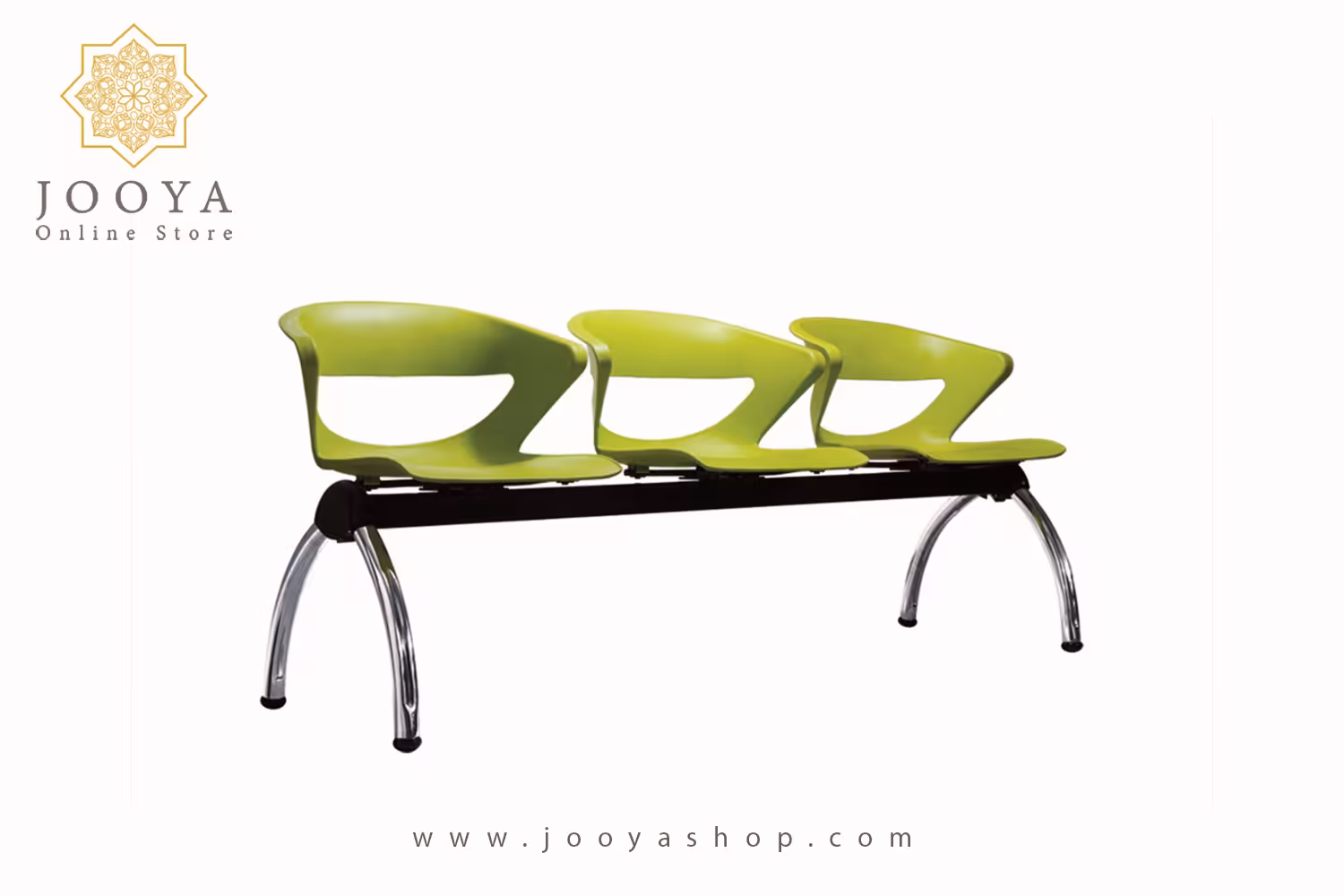 نیمکت انتظار نظری مدل کیکا با پایه کروم سه نفره کد N853