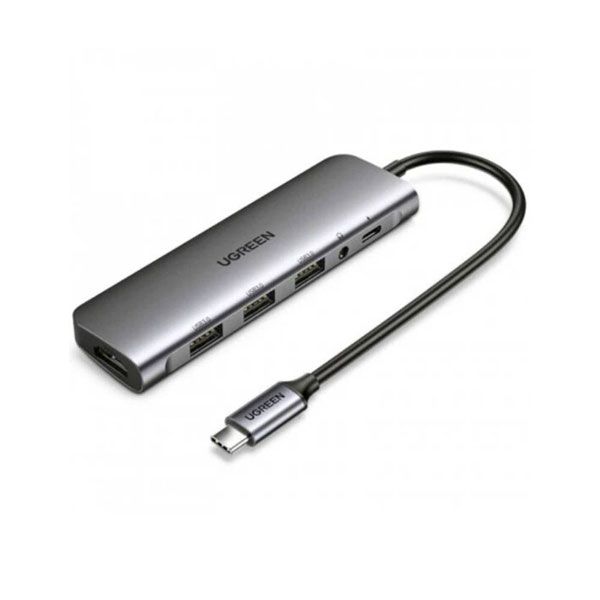 هاب یوگرین USB-C To HDMI 3*USB 3.0 A  AUX3.5mm PD Power مدل CM136