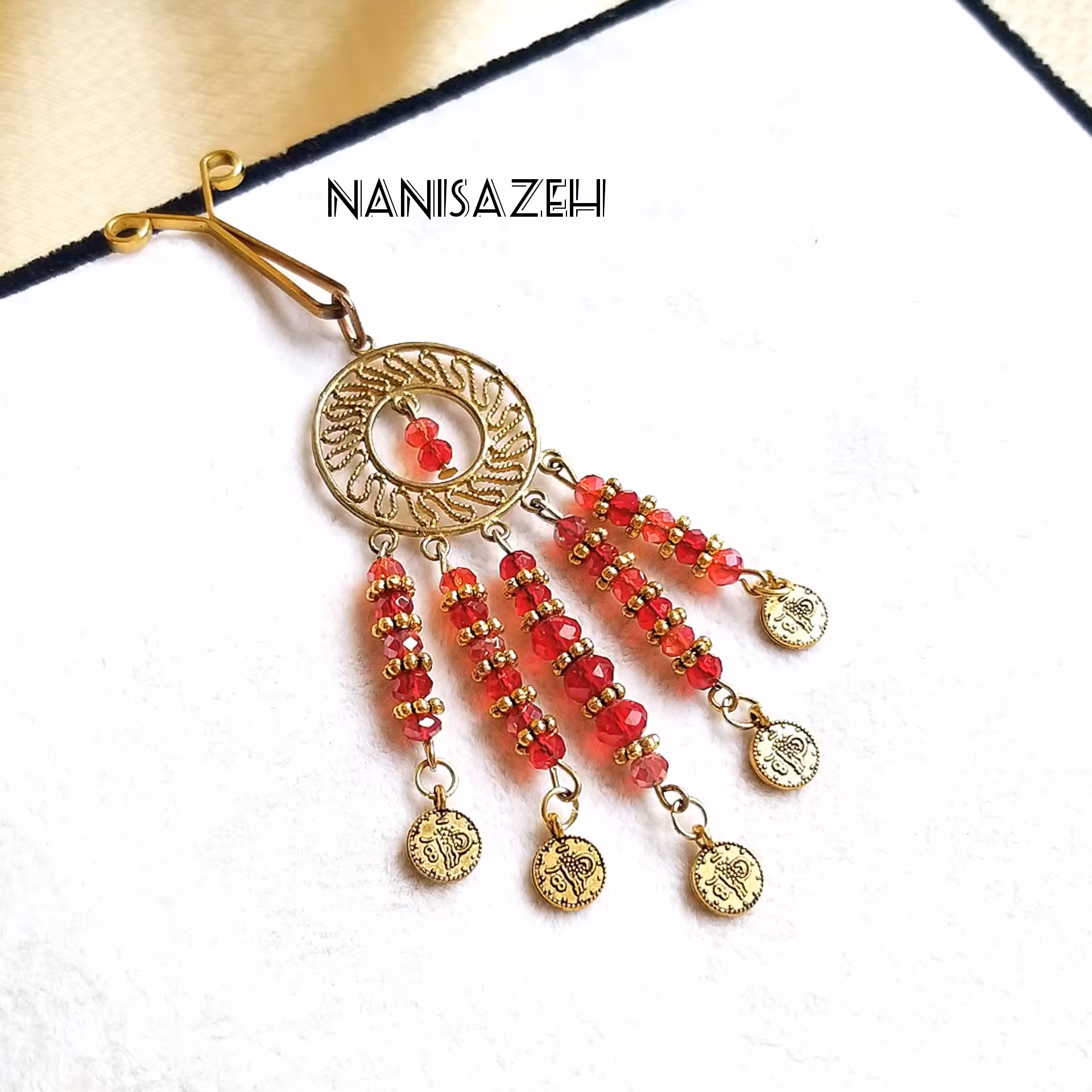 گیره روسری سنتی آویز کریستالی