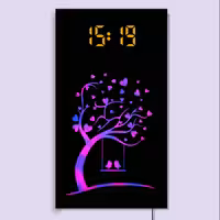 ساعت دیواری لوکس و دکوراتیو دیجیتال چند منظوره (طرح درخت دوستی)