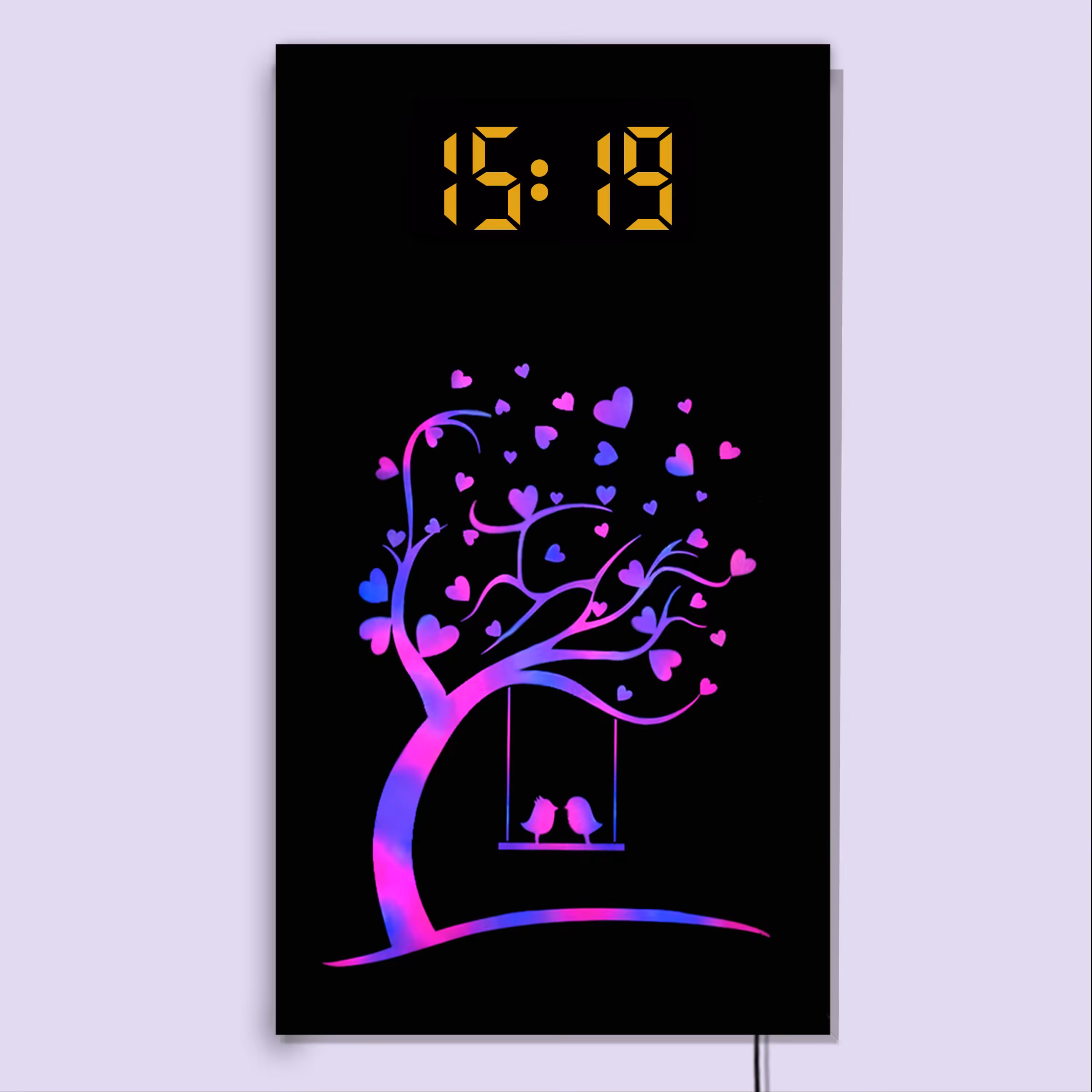 ساعت دیواری لوکس و دکوراتیو دیجیتال چند منظوره (طرح درخت دوستی)