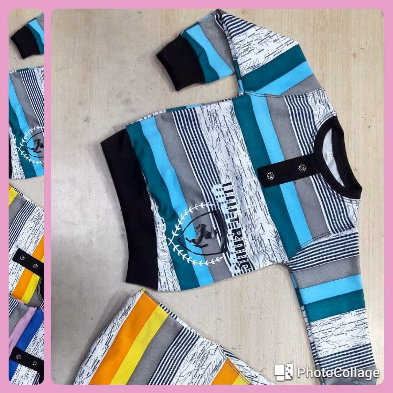 بلوز پسرانه اعلا نخی یقه دکمه دار چاپدار سایز 50 و 55 دورنگ عکس دوم موجوده