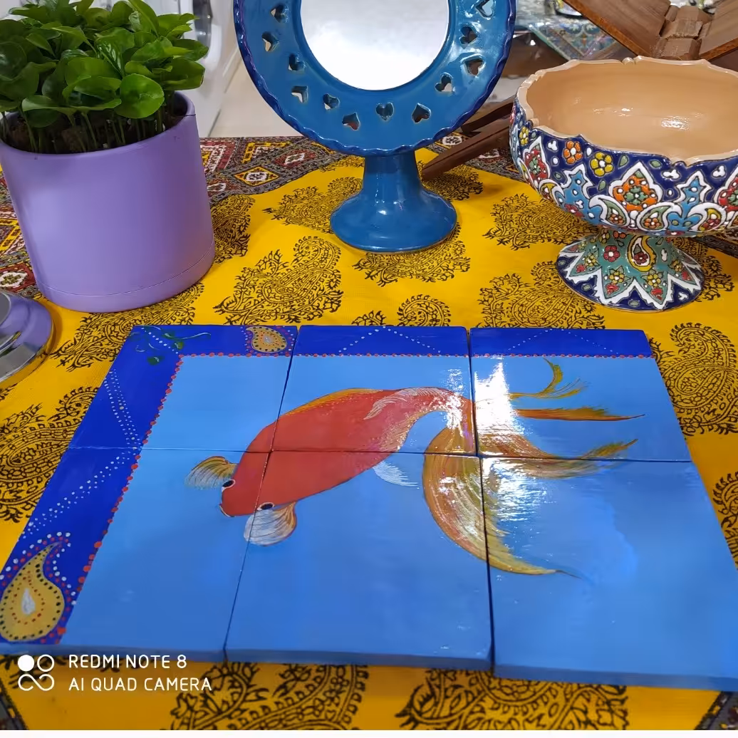 هفتسین سفالی طرح ماهی