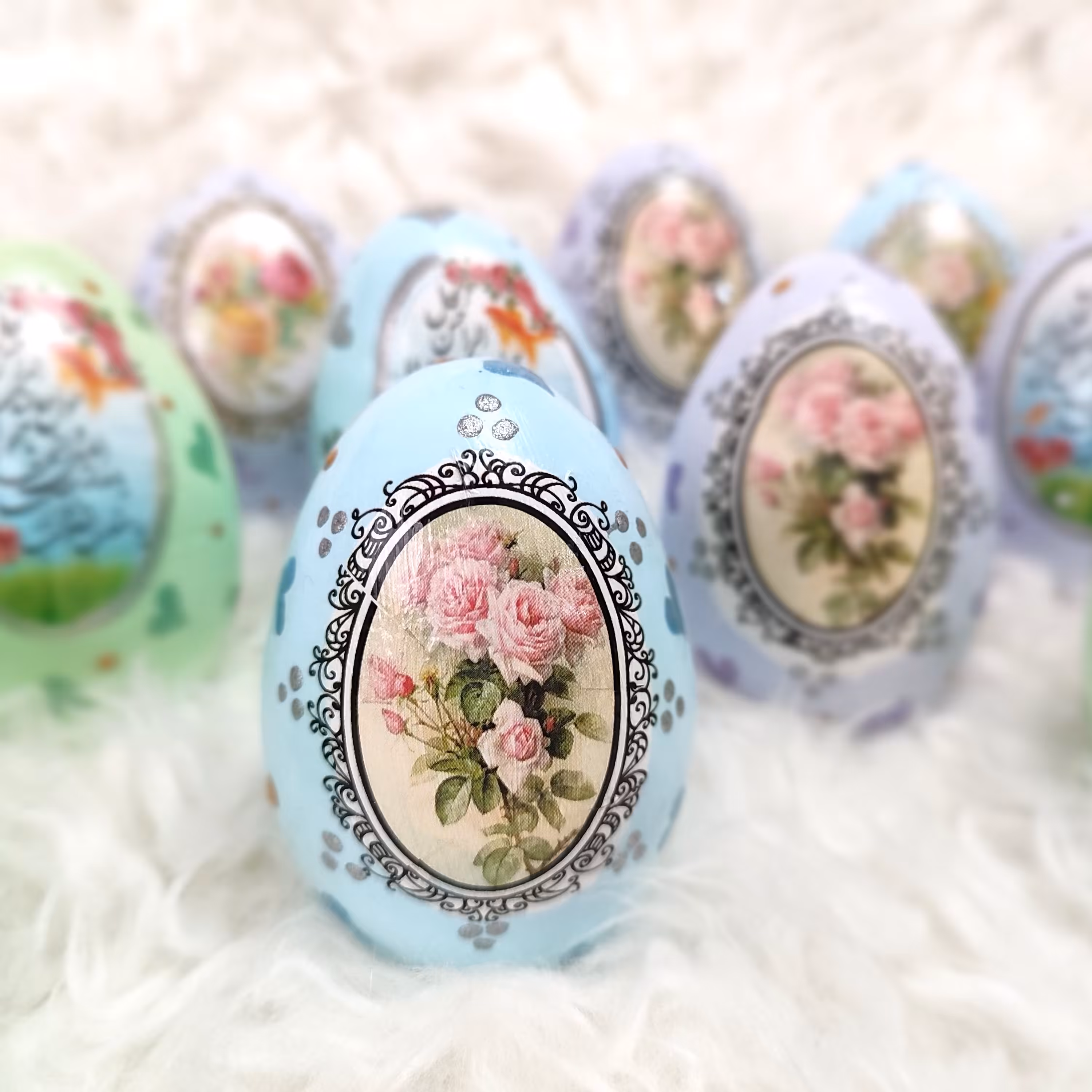 تخم مرغ رنگی سفالی(سری قلب)