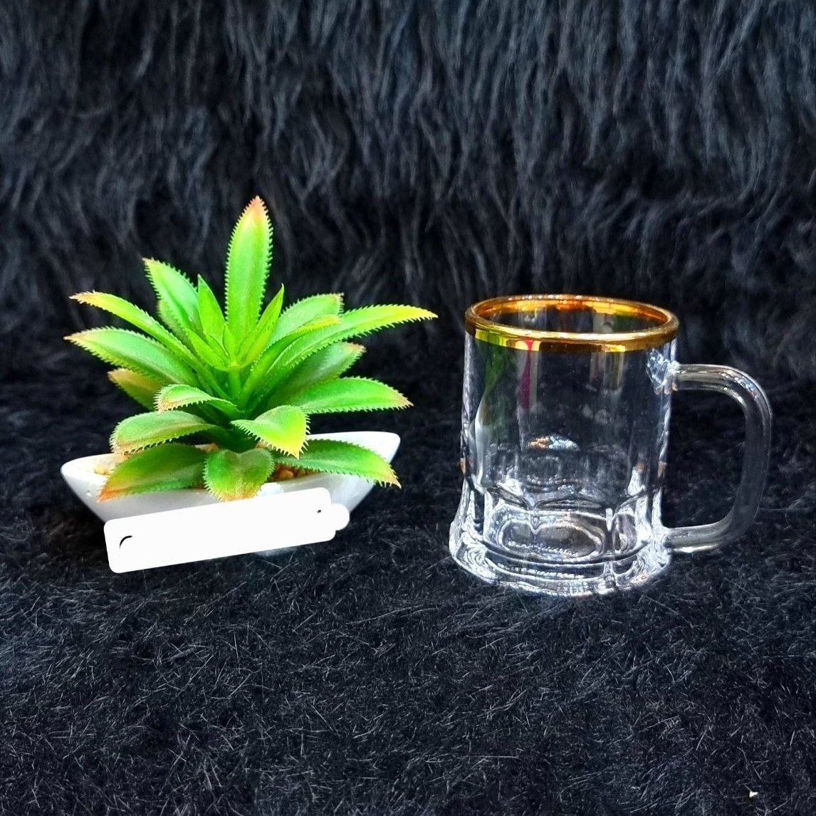 فنجان  عینکی لب طلا