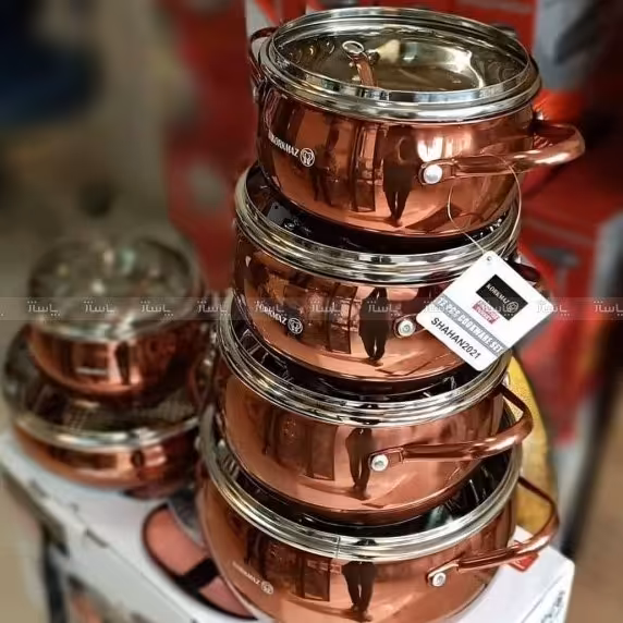 سرویس قابلمه استیل کرکماز اصل ترکیه 10پارچه طلایی