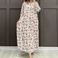 پیراهن قواره دار وارداتی نخ شسته شده قد 138 فری تا 52 مناسب همه خصوصا بارداری