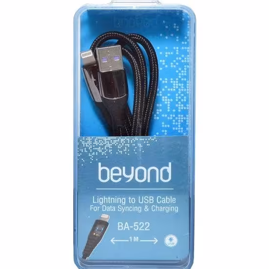 کابل آیفون 1متری کنفی سر فلزی LED بیاند 530و 522