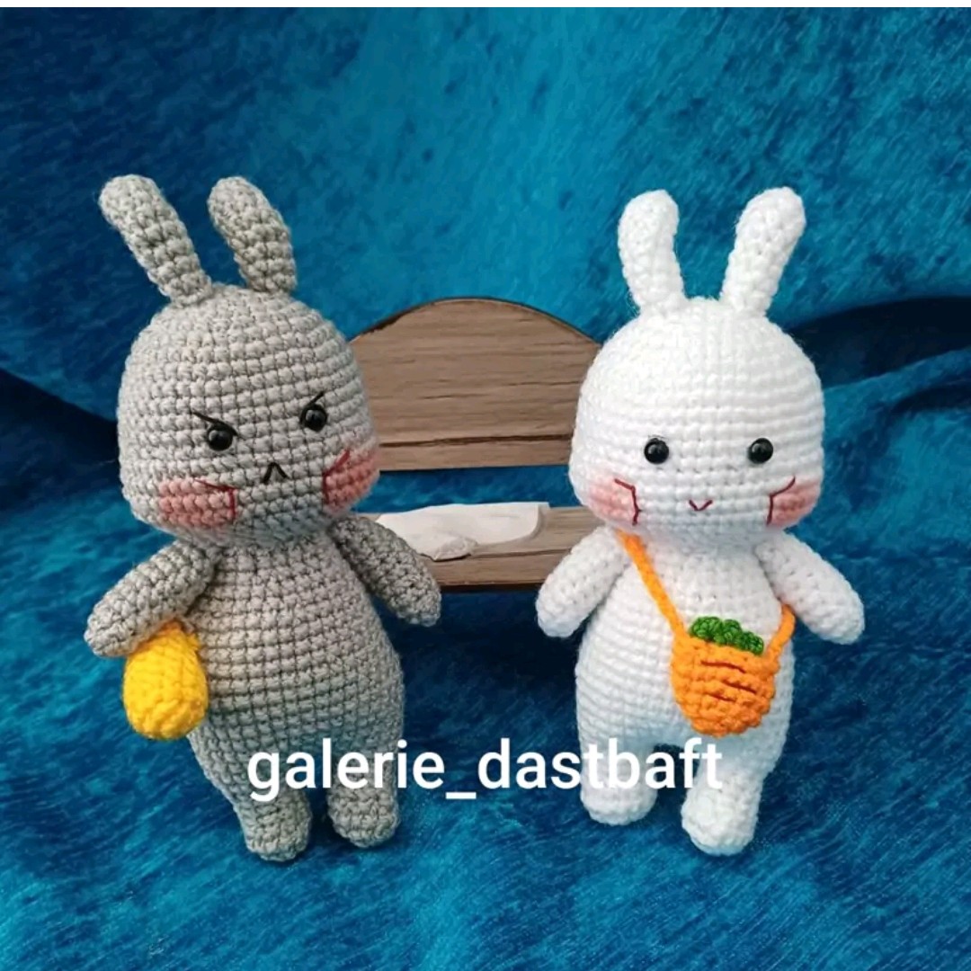 عروسک خرگوش بافتنی هرکدام97تومن بافت بارنگ دلخواه شما