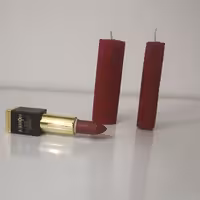 شمع موم عسلی دو عددی (جفت) قرمز 