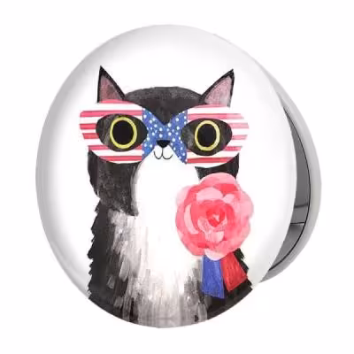 آینه جیبی خندالو طرح گربه مدل تاشو کد 5206