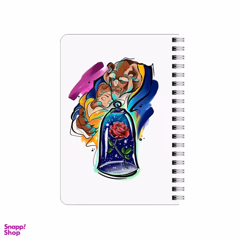 دفترچه یادداشت ۸۰ برگ بامبیلیپ مدل چوبی طرح انیمیشن دیو و دلبر کد 4872534