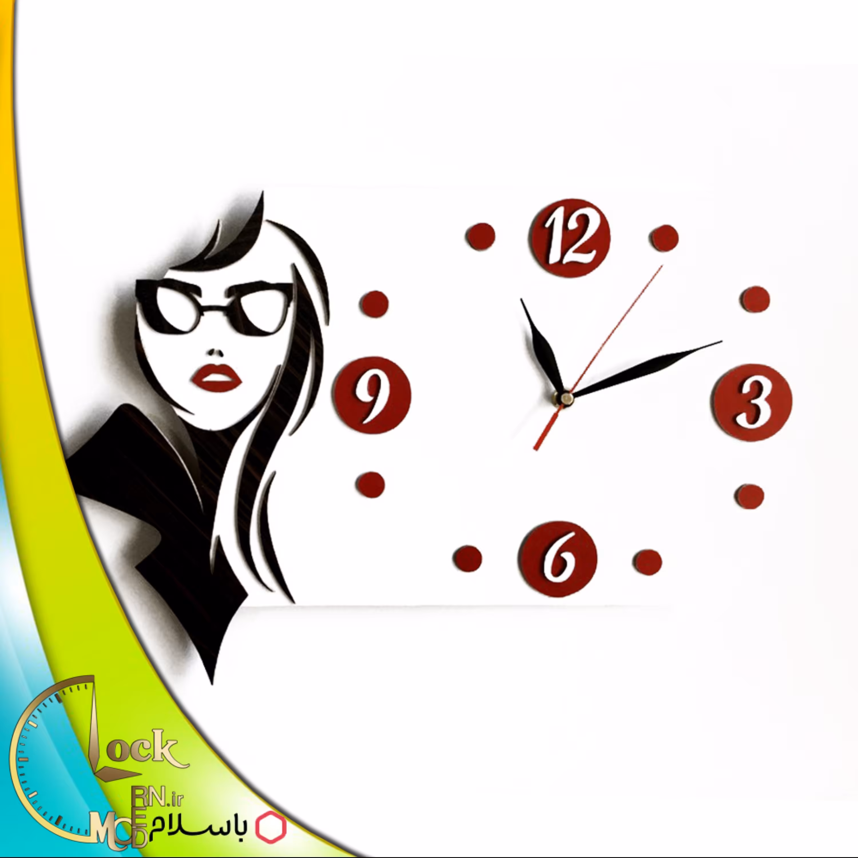 ساعت دیواری زیبای خاص سالن آرایش زنانه کد 107