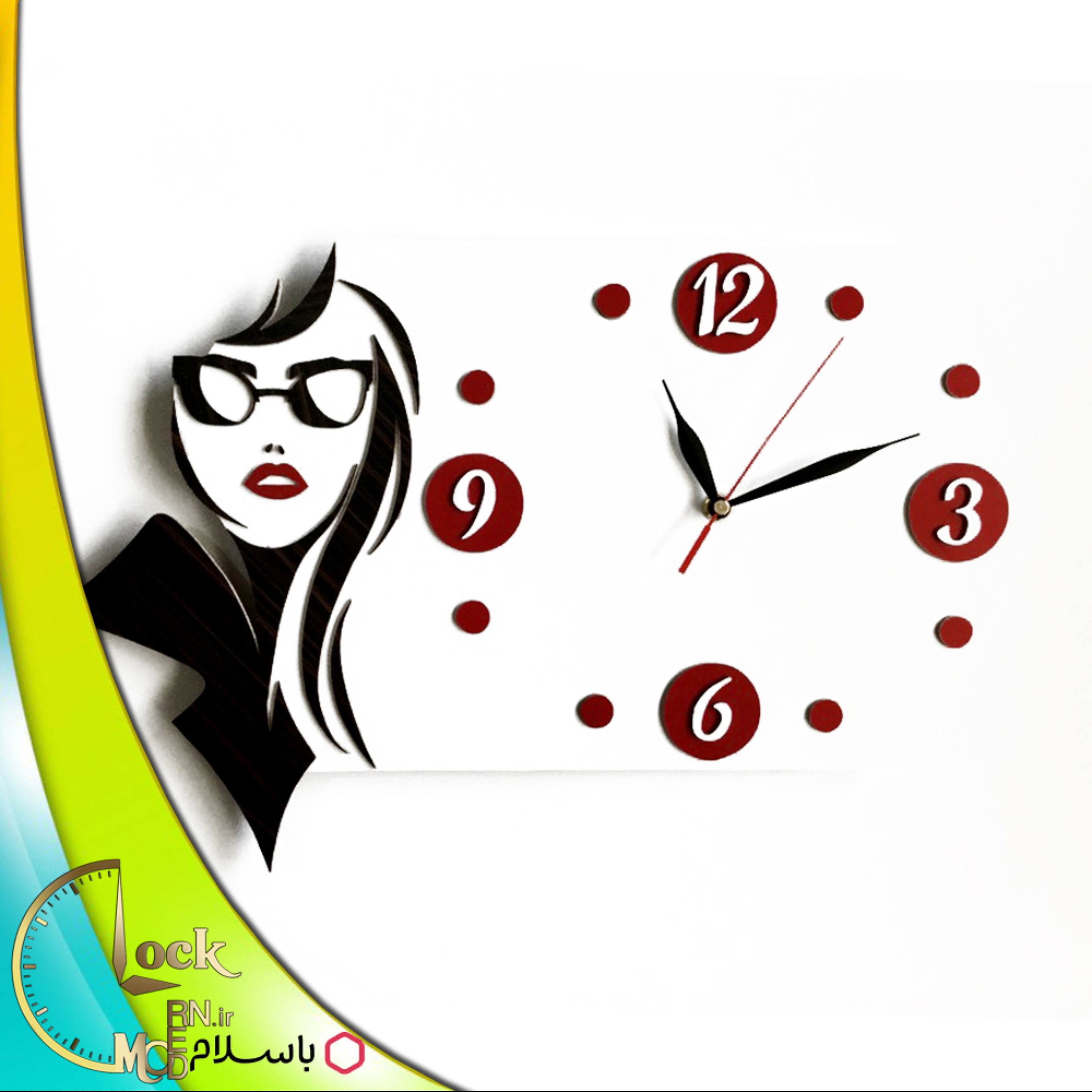 ساعت دیواری زیبای خاص سالن آرایش زنانه کد 107
