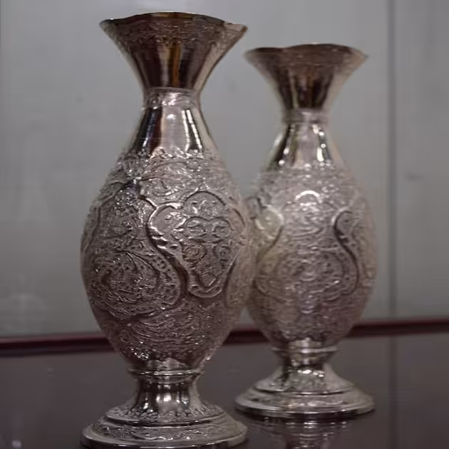 گلدان موشکی طرح گل و مرغ