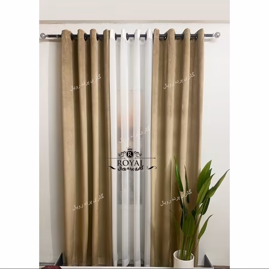 پرده مخمل کالیفرنیا ترک رنگ بژ