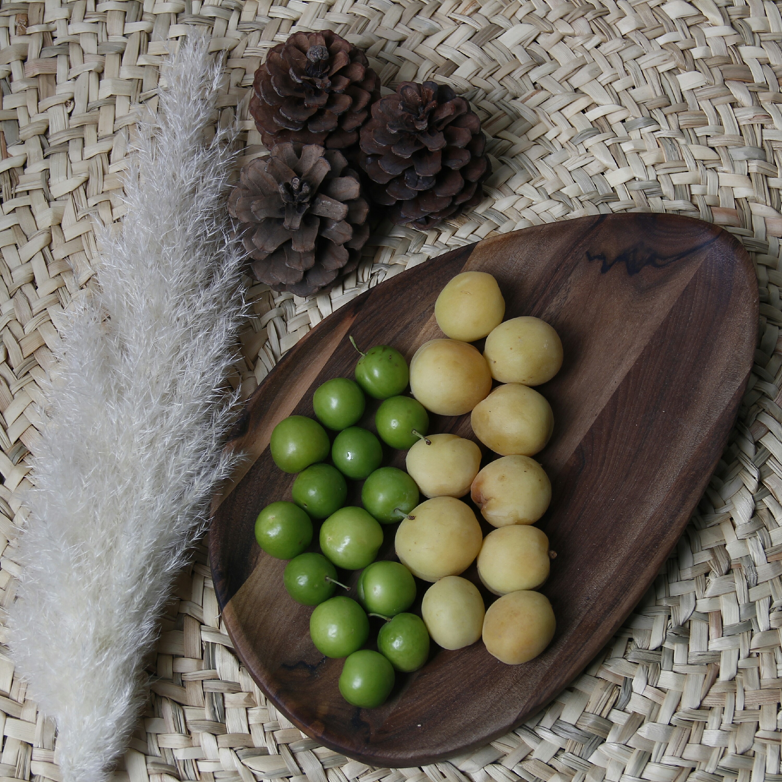 سینی طرح مثلث (بدون گوشه)چوب گردو با روغن طبیعی تیکه چسبونی رنگ قهوه ای سوخته