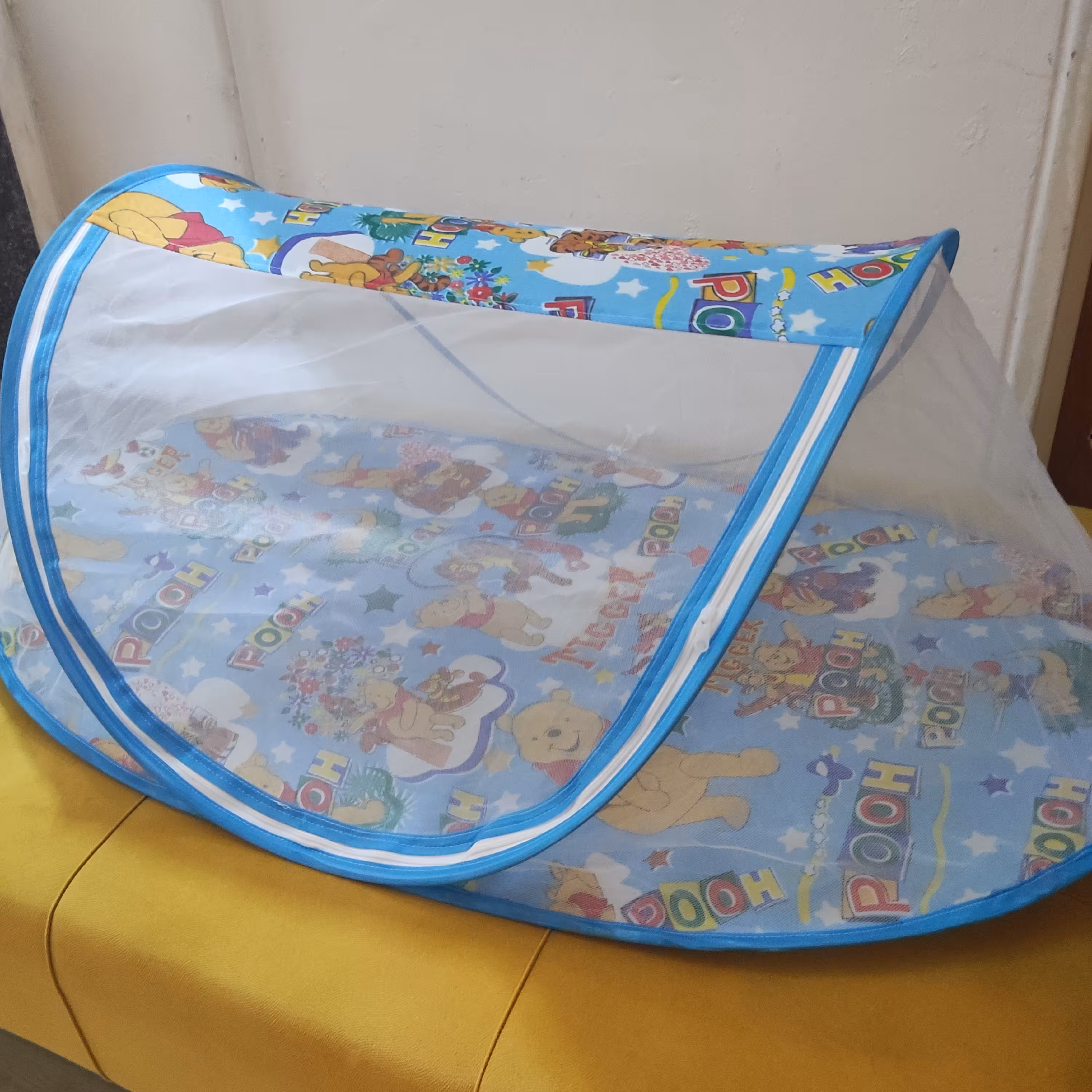 پشه بند کودک  مدل قایقی دو رنگ آبی و صورتی