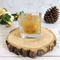 شمع ژله ای شیشه ای گلدار  معطر  مناسب هدیه و دکوری  