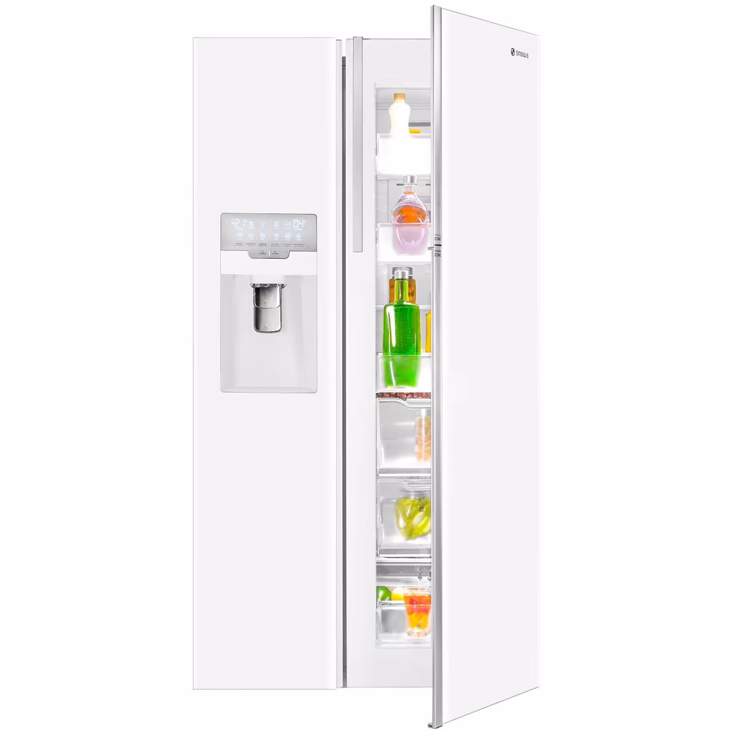 یخچال و فریزر ساید بای ساید اسنوا سری گالری 35 فوت مدل  SN8-3035GW  رنگ سفید متالیک با ارسال رایگان 