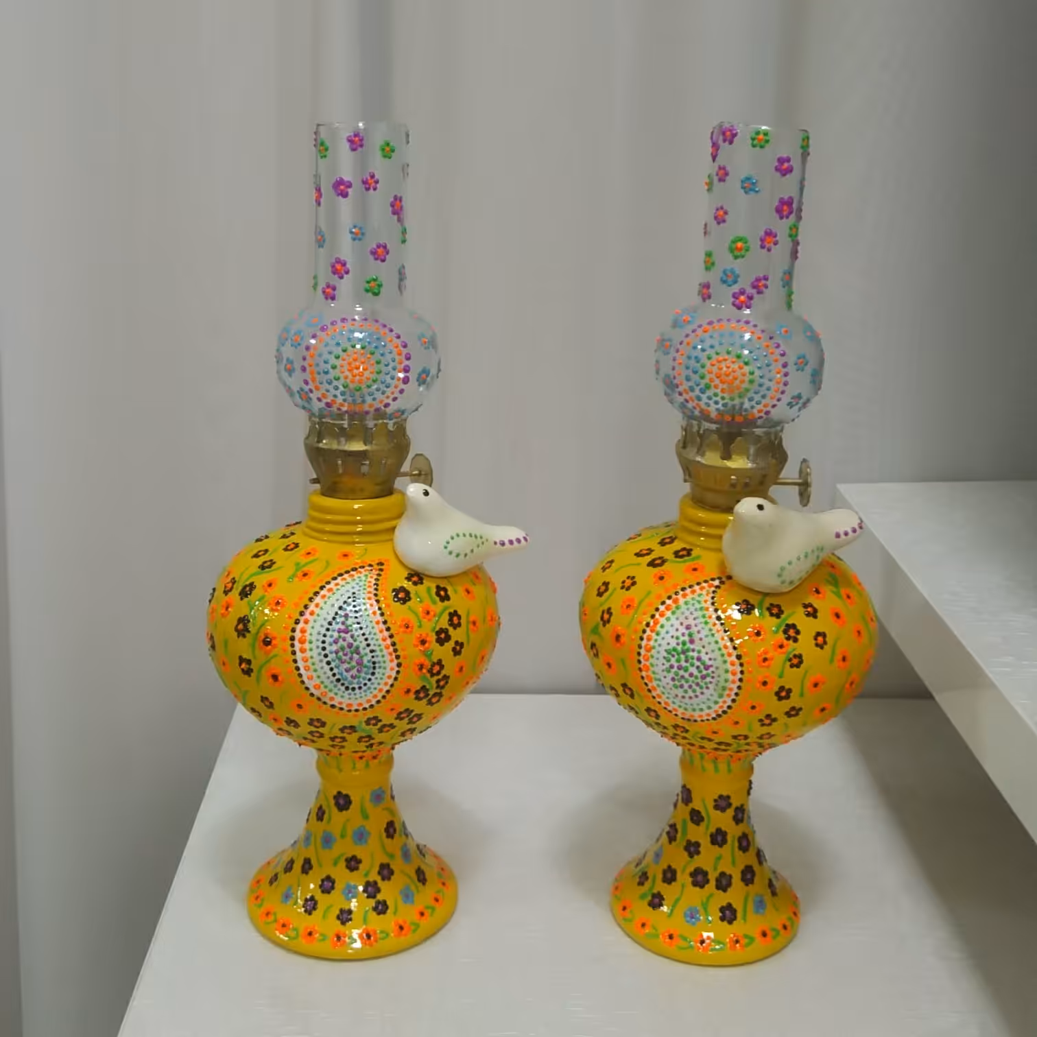 چراغ سفالی قابل استفاده جفت