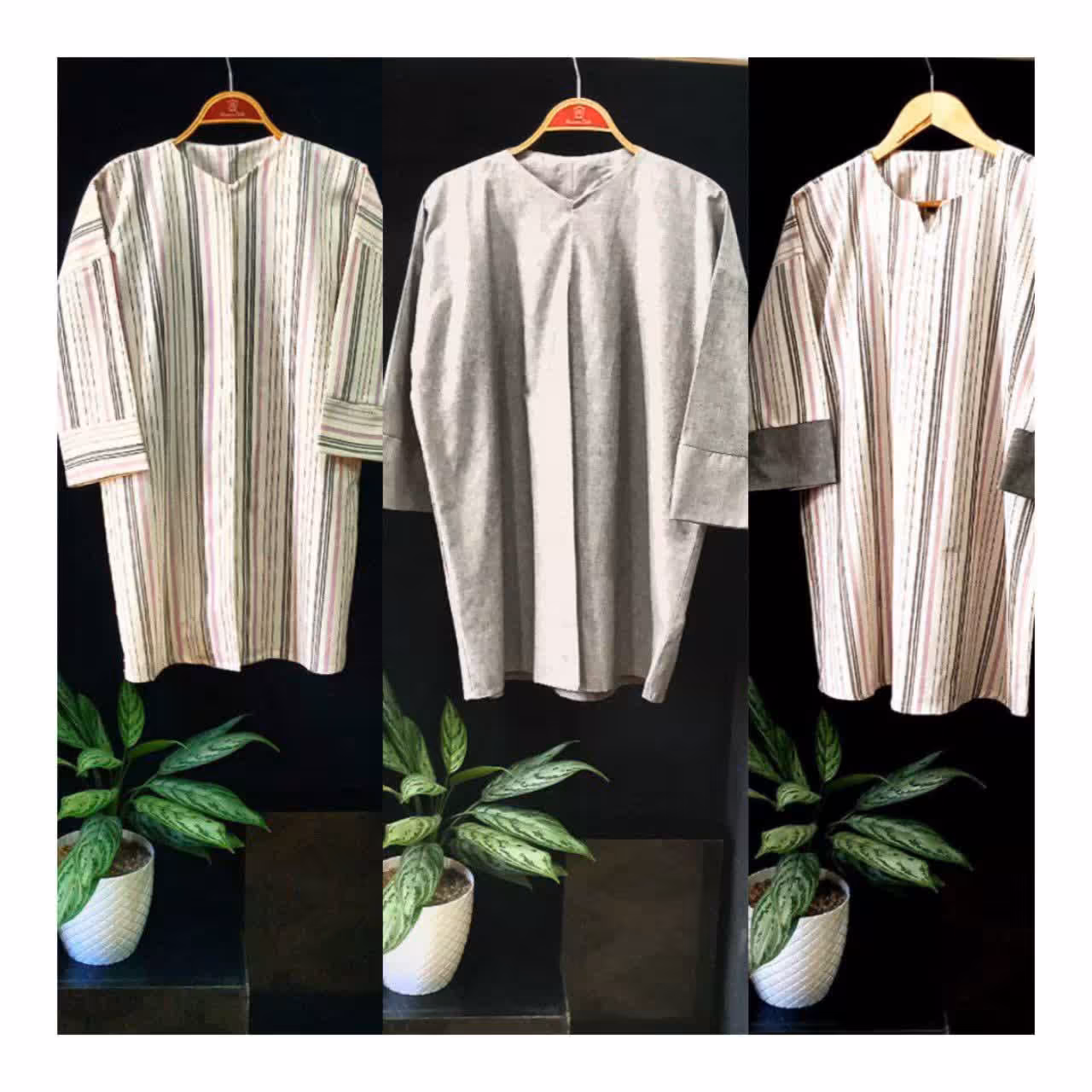 شومیز لنین خنک و راحت تابستانه ، سایز 38 تا 44 مزون دوزی شده 