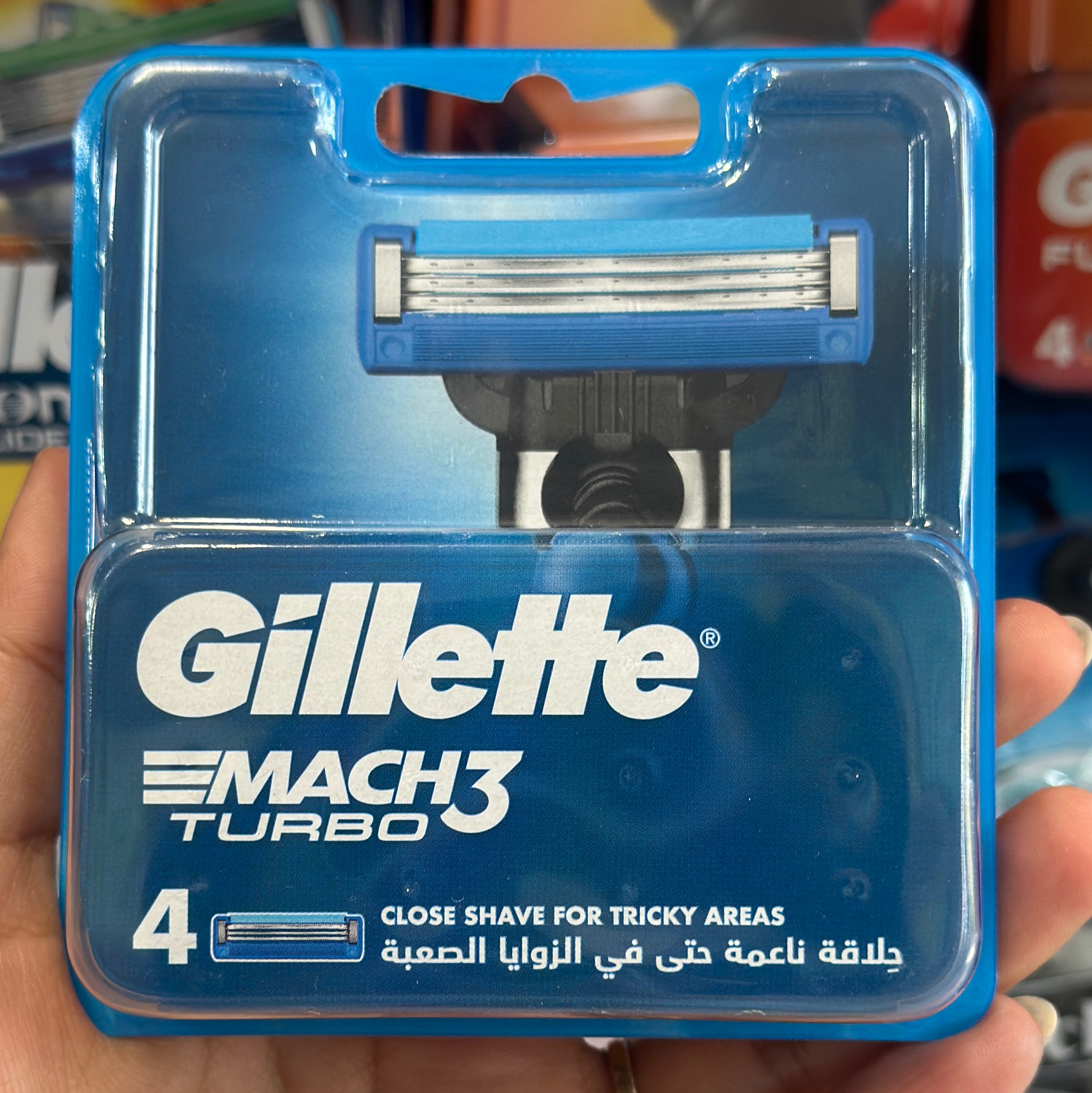 تیغ یدک ژیلت مدل Match 3 Turbo 3D بسته 4 عددی