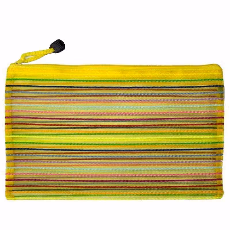 پوشه پارچه ای زیپ دار سایز a4 رنگ زرد