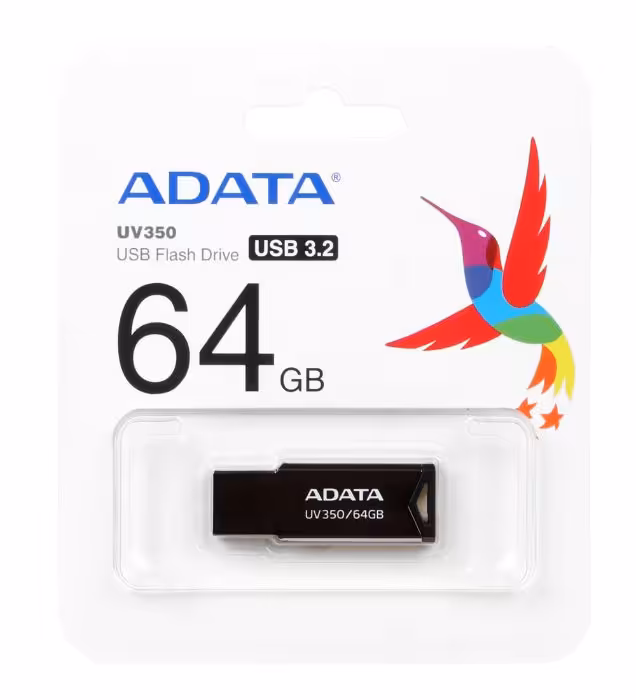 فلش مموری ای دیتا مدل UV350 USB 3.2 ظرفیت 64 گیگابایت