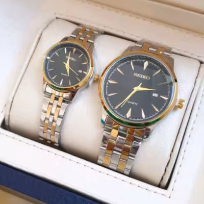 ساعت مچی ست مردانه و زنانه سیکو بند استیل Seiko