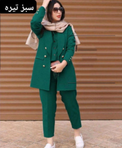 مانتو شلوار زنانه کرپ مازراتی مدل شادی