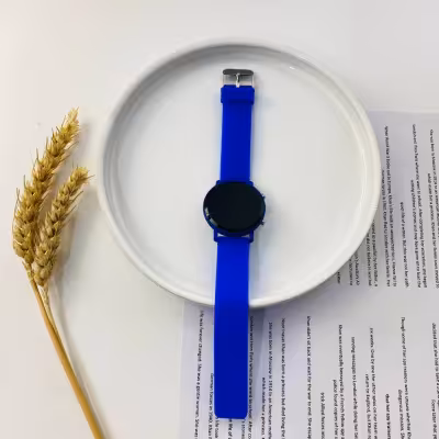 ساعت ال ای دی آبی کاربنی