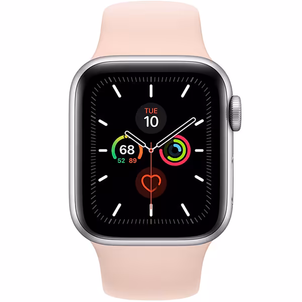 سری 5 اسپرت مردانه 44 میلیمتری Silver Aluminum Case with Pink Sand Sport Band - Hiapple.ir