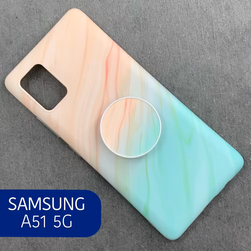 قاب گوشی سامسونگ A51 5G ماربل مینیمال صورتی و نارنجی