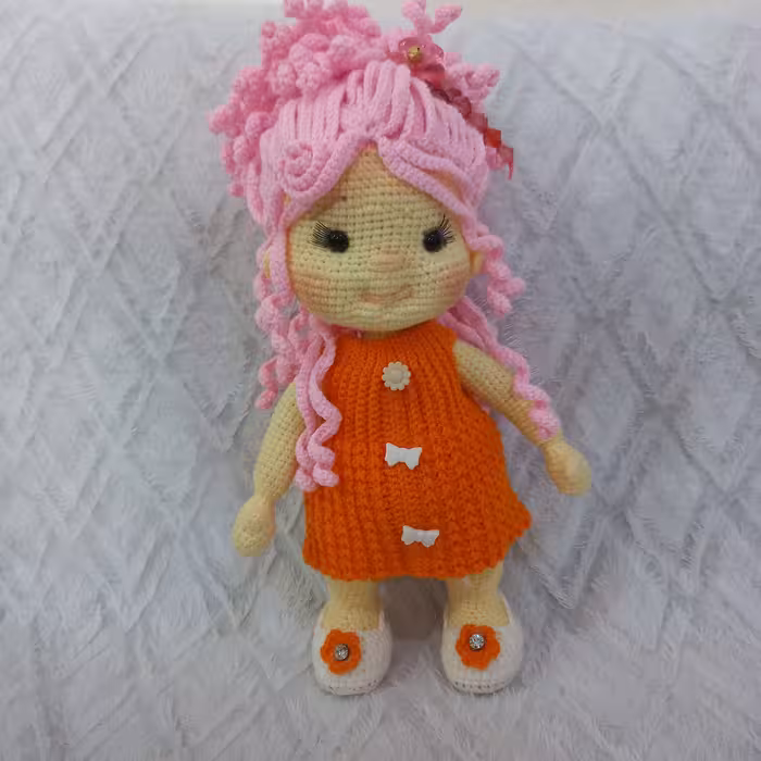 عروسک بافتنی نارنجی