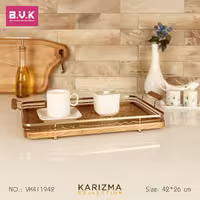 سینی پذیرایی مستطیل طلایی 411942 کاریزما بی وی کی 