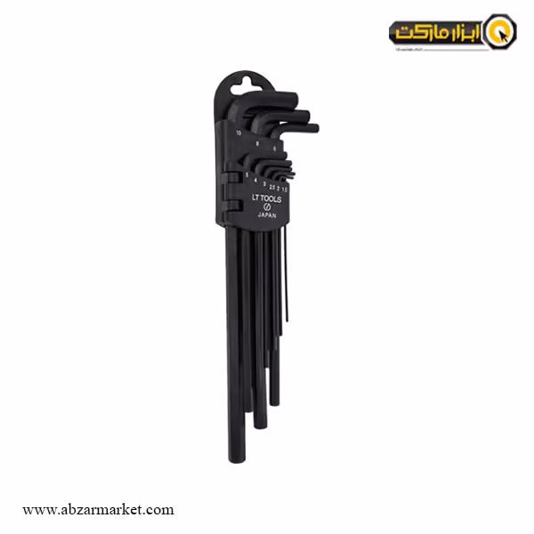 آچار آلن شش گوش لایت کارتی بلند 9 عددی مدل KDH-100