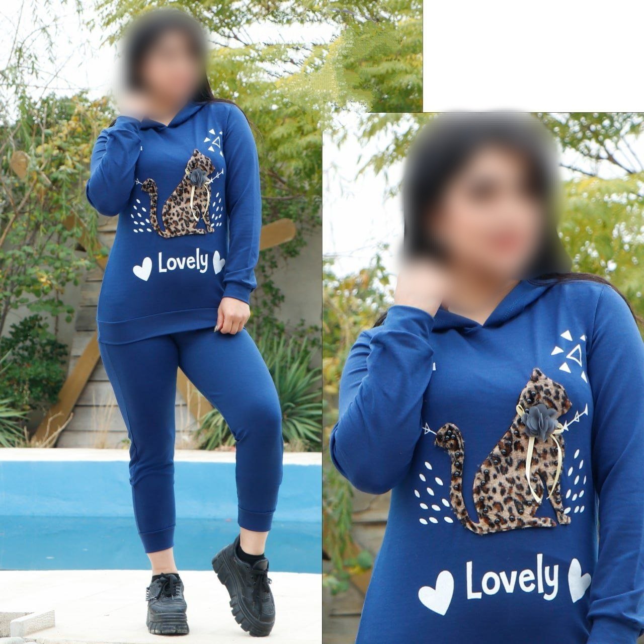 هودی شلوار زنانه گربه
