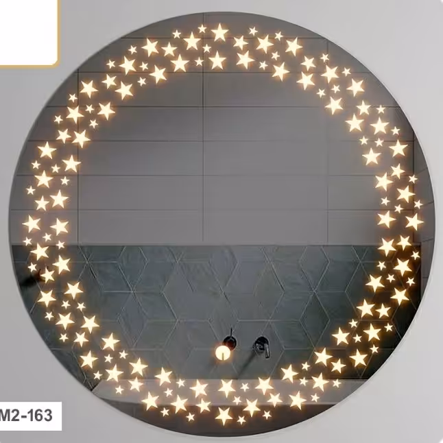 آئینه تاچ بک لایت گرد90 مدل ستاره دکومکور ارسال  با بیمه به کل کشور