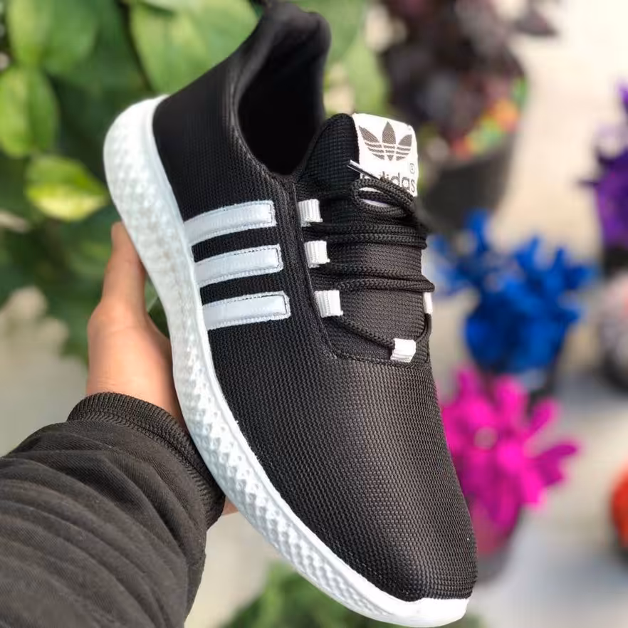 کفش کتونی سبک کفش  بافتی سبک مخصوص پیاده روی  کفش بافتی مشکی مردانه  کفش روزمره راحتی 