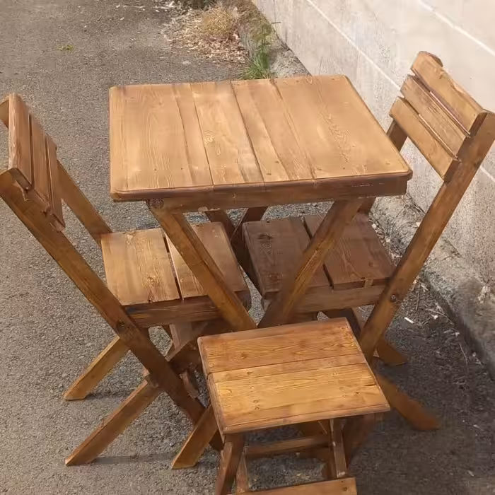 میز و صندلی تاشو چوبی ضمانت نامه دار 