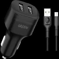 شارژر فندکی Green Lion مدل GNCC24MCRBK به همراه کابل Micro USB