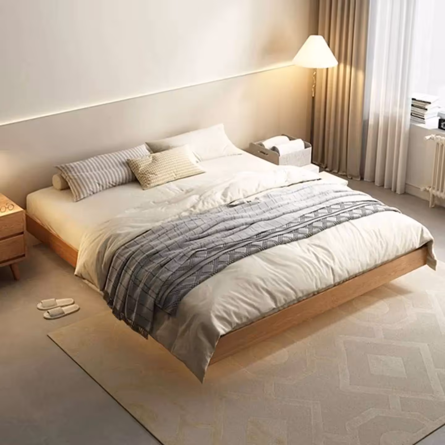 تخت خواب مدرن با پایه و نور مخفی سایز 200*180  کد 415